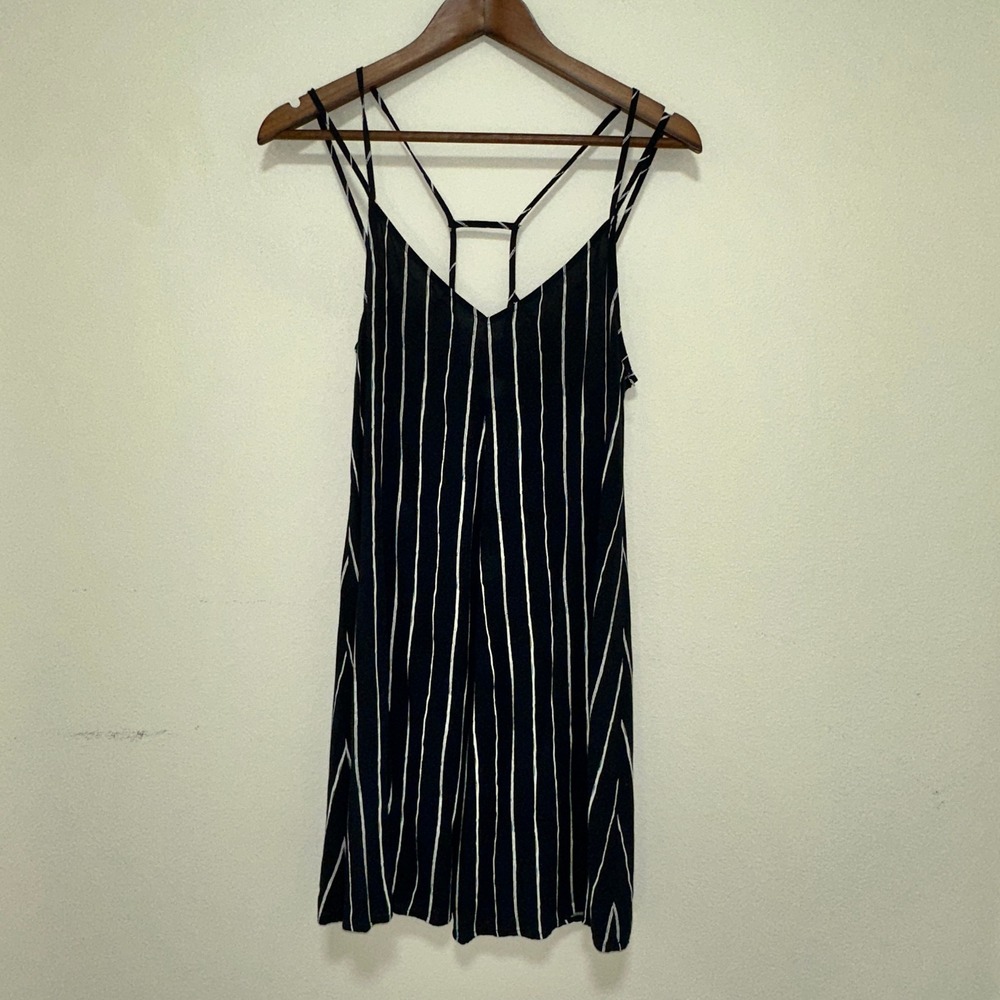 Abercrombie & Fitch‎ Striped Mini Dress Womens Large Black White Strappy Back